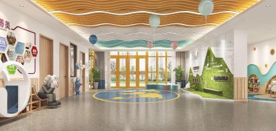 现代幼儿园大厅3D模型下载